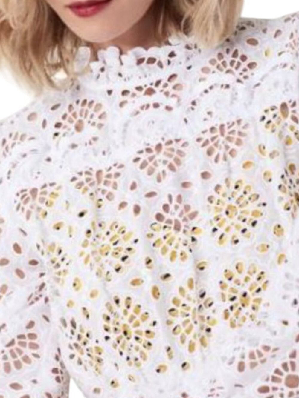 Diane von Furstenberg New Leandra White Eyelet Embroidery Midi Dress Size 4 - Picture 8 of 12